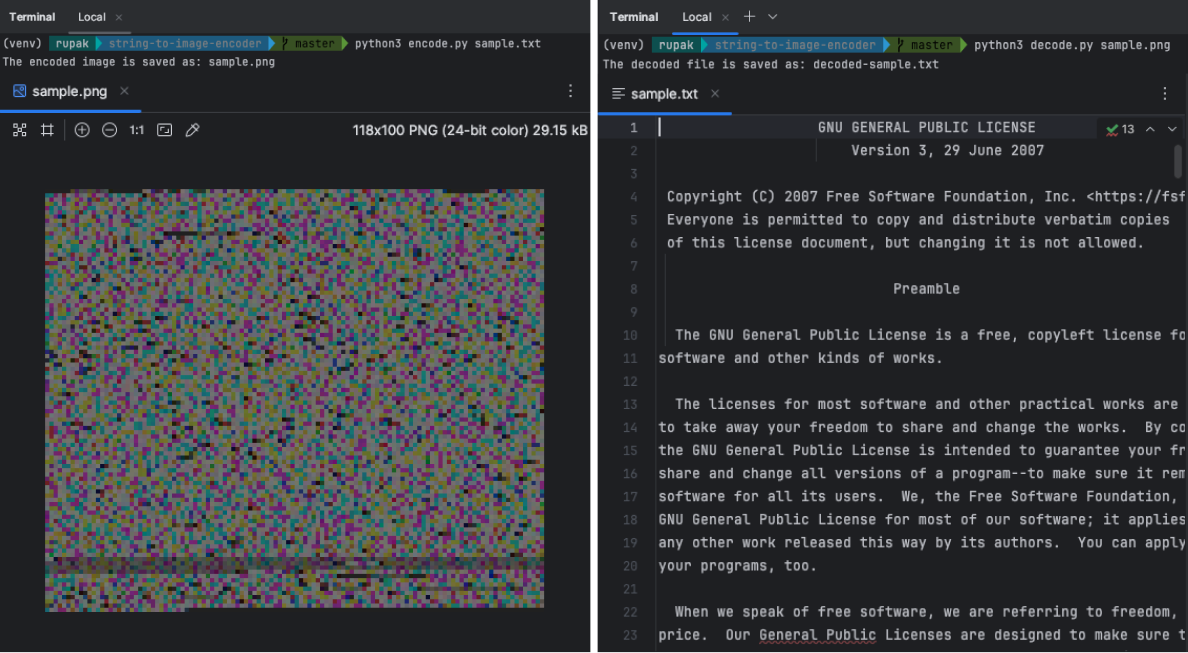 Stream to Image Encoder